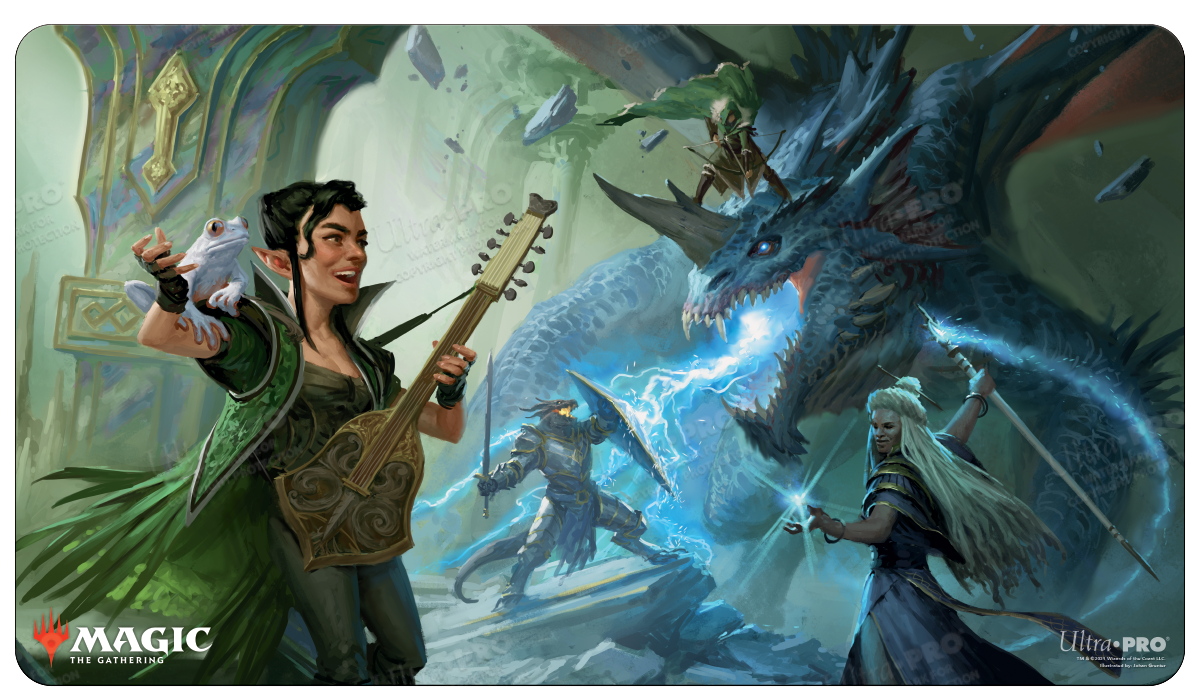 Adventures in the Forgotten Realms The Party Fighting Blue Dragon Standard Gaming Playmat for Magic: The Gathering | Ultra PRO International