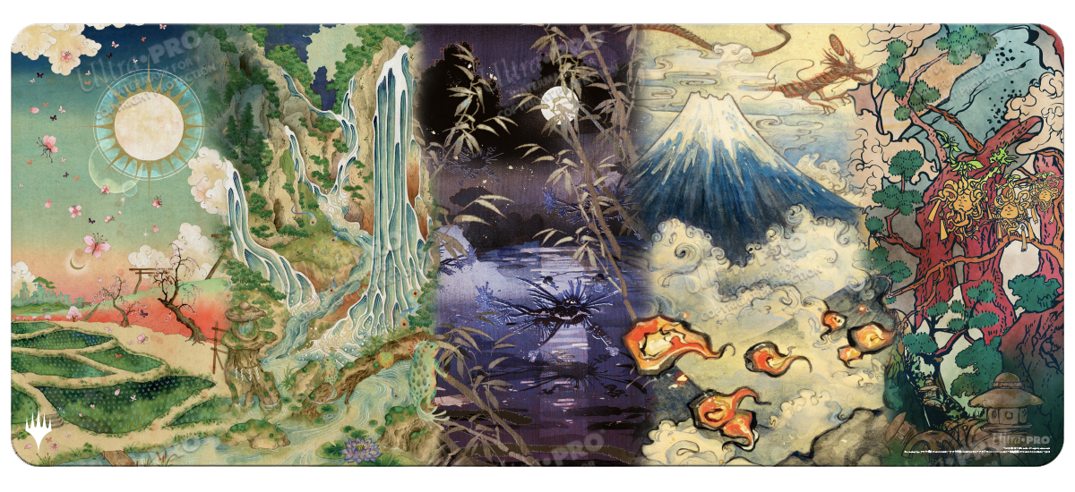 Kamigawa Neon Dynasty Land Compilation 6ft Table Playmat for Magic: The Gathering | Ultra PRO International
