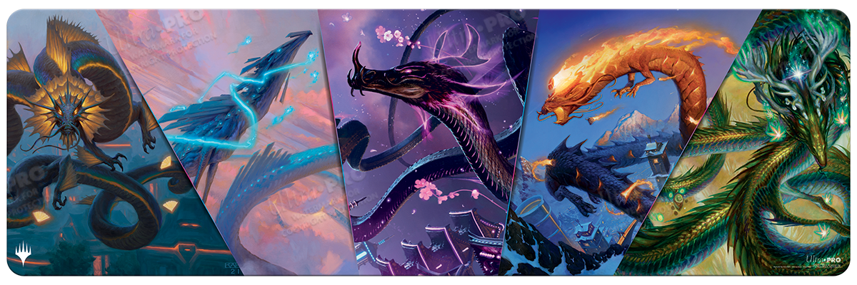 Kamigawa Neon Dynasty Sky Dragon Compilation 8ft Table Playmat for Magic: The Gathering | Ultra PRO International