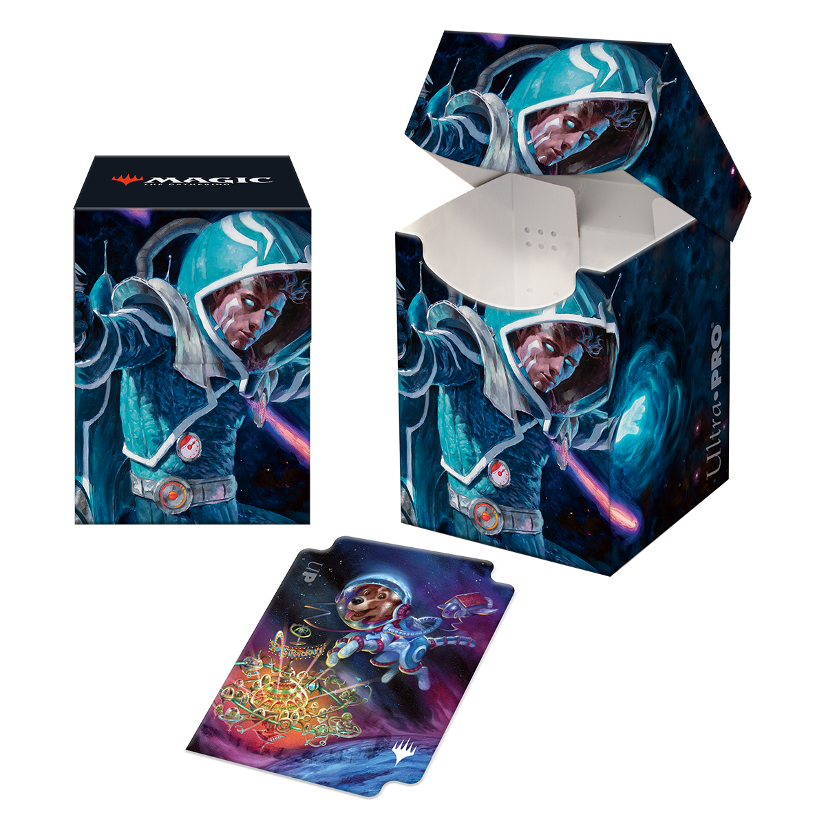 Unfinity Space Beleren & Comet, Space Puppy 100+ Deck Box for Magic: The Gathering | Ultra PRO International