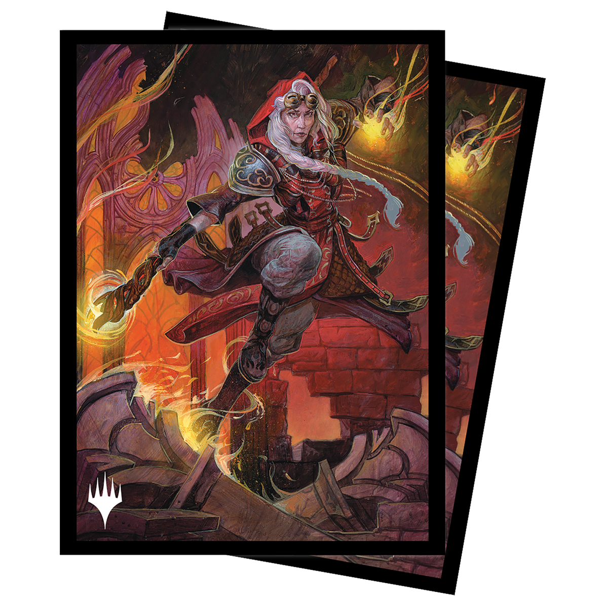 Dominaria United Jaya, Fiery Negotiator Standard Deck Protector Sleeves (100ct) for Magic: The Gathering | Ultra PRO International