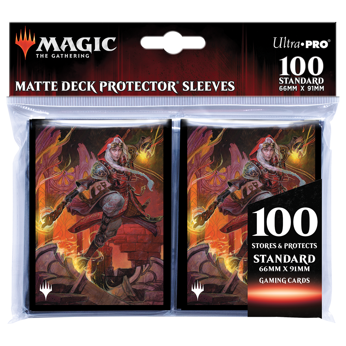 Dominaria United Jaya, Fiery Negotiator Standard Deck Protector Sleeves (100ct) for Magic: The Gathering | Ultra PRO International