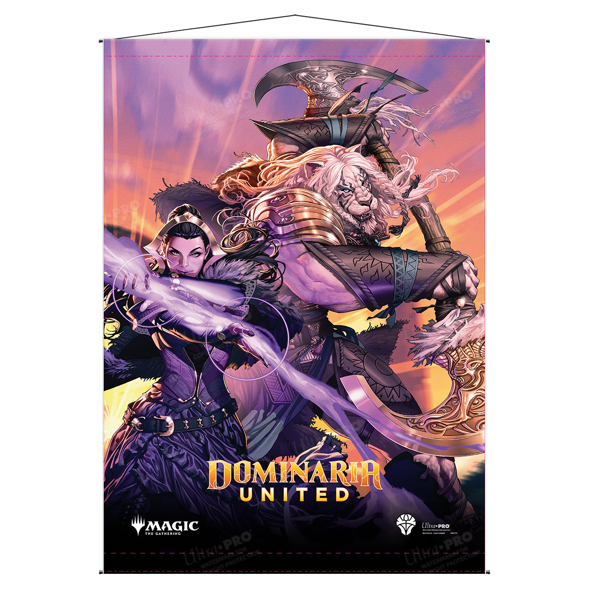 Dominaria United Ajani and Liliana Wall Scroll for Magic: The Gathering | Ultra PRO International