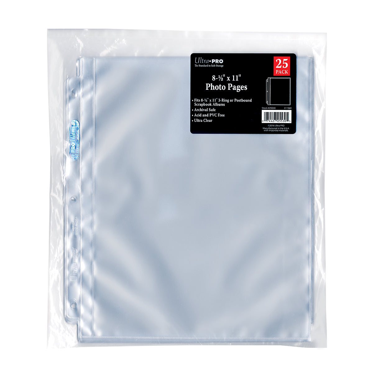 3-Hole Photo Pages (25ct) for 8 ½” x 11” Prints | Ultra PRO International