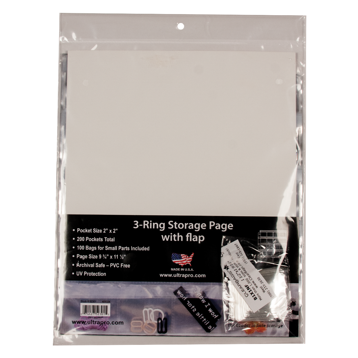 3-Hole Storage Pages (10ct) with Flaps | Ultra PRO International