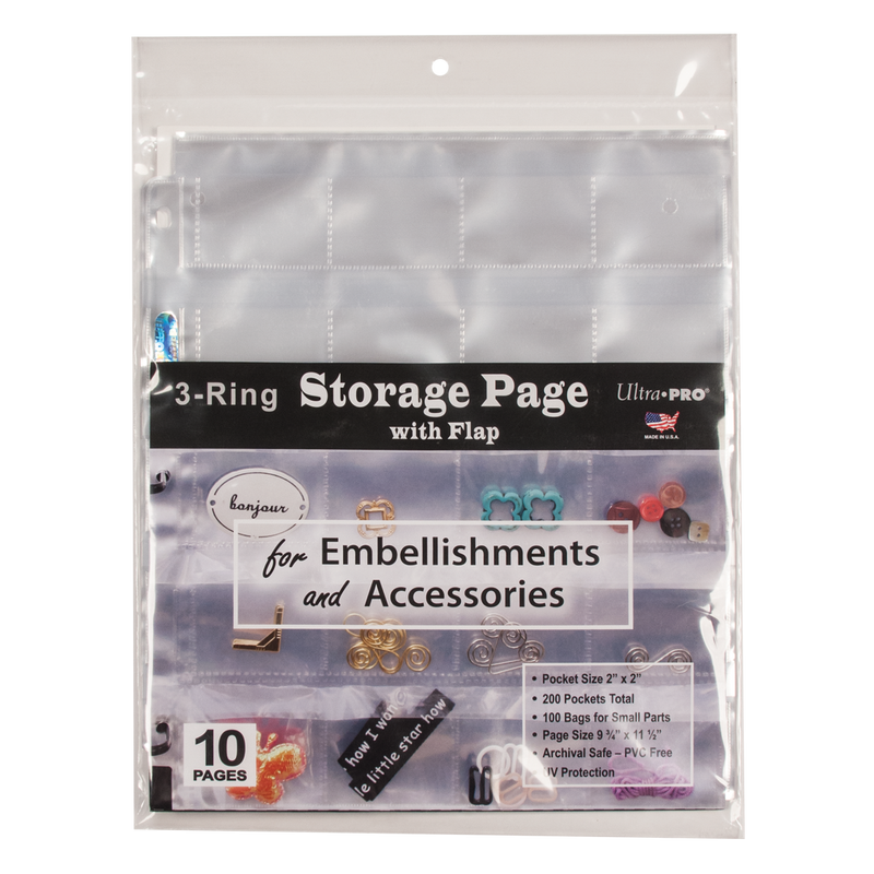 3-Hole Storage Pages (10ct) with Flaps | Ultra PRO International