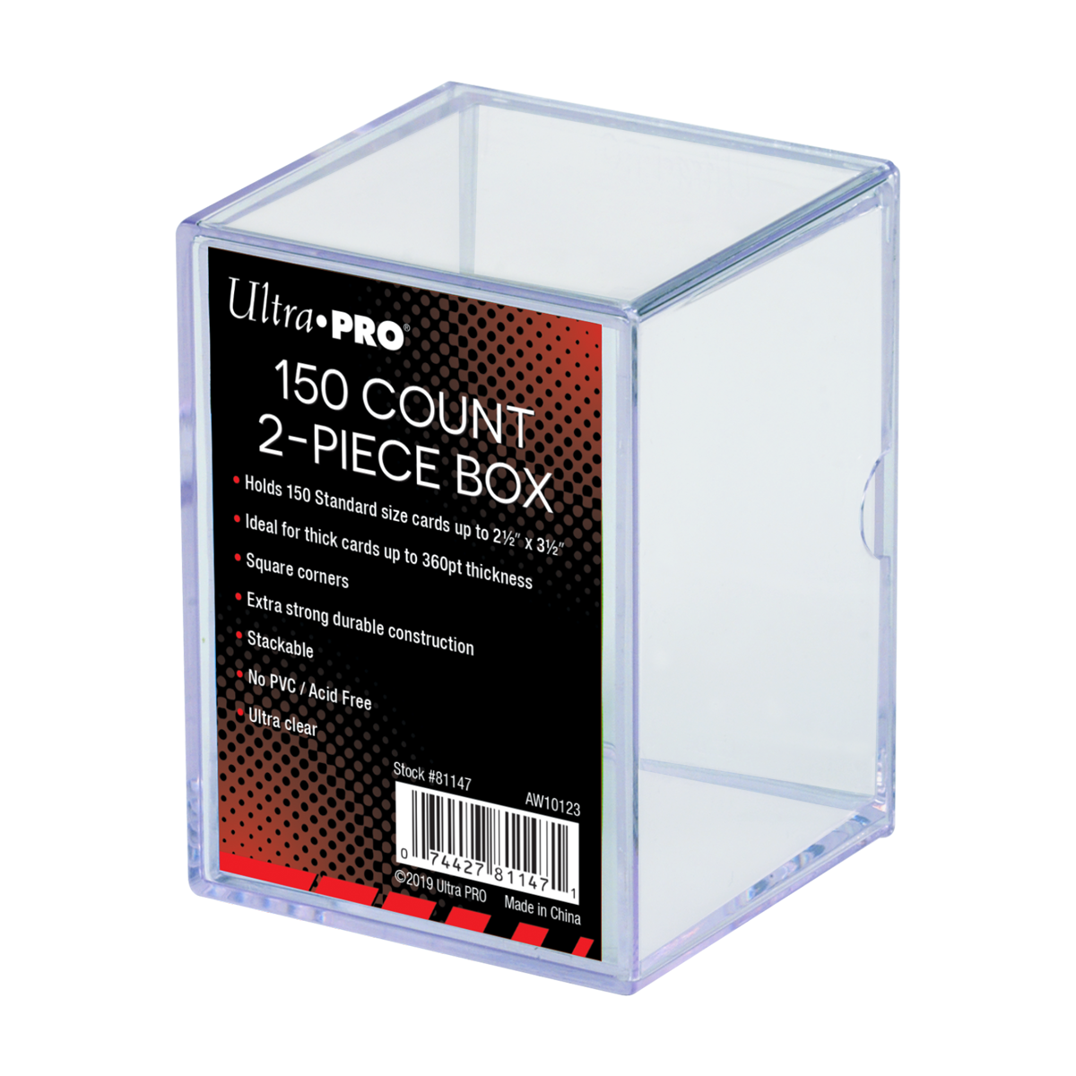 2-Piece Clear 150 Card Storage Box