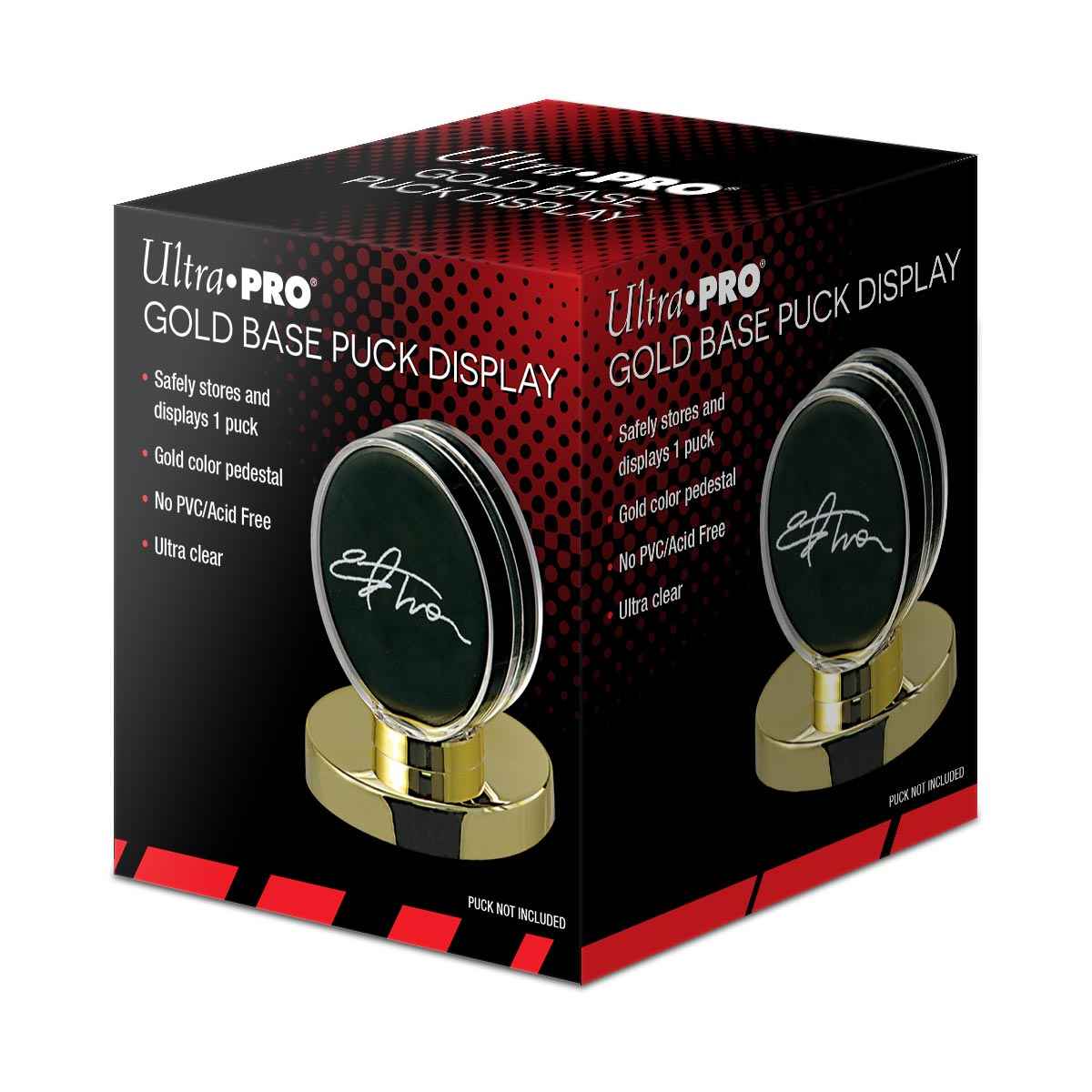 Hockey Puck Gold Base Display Holder