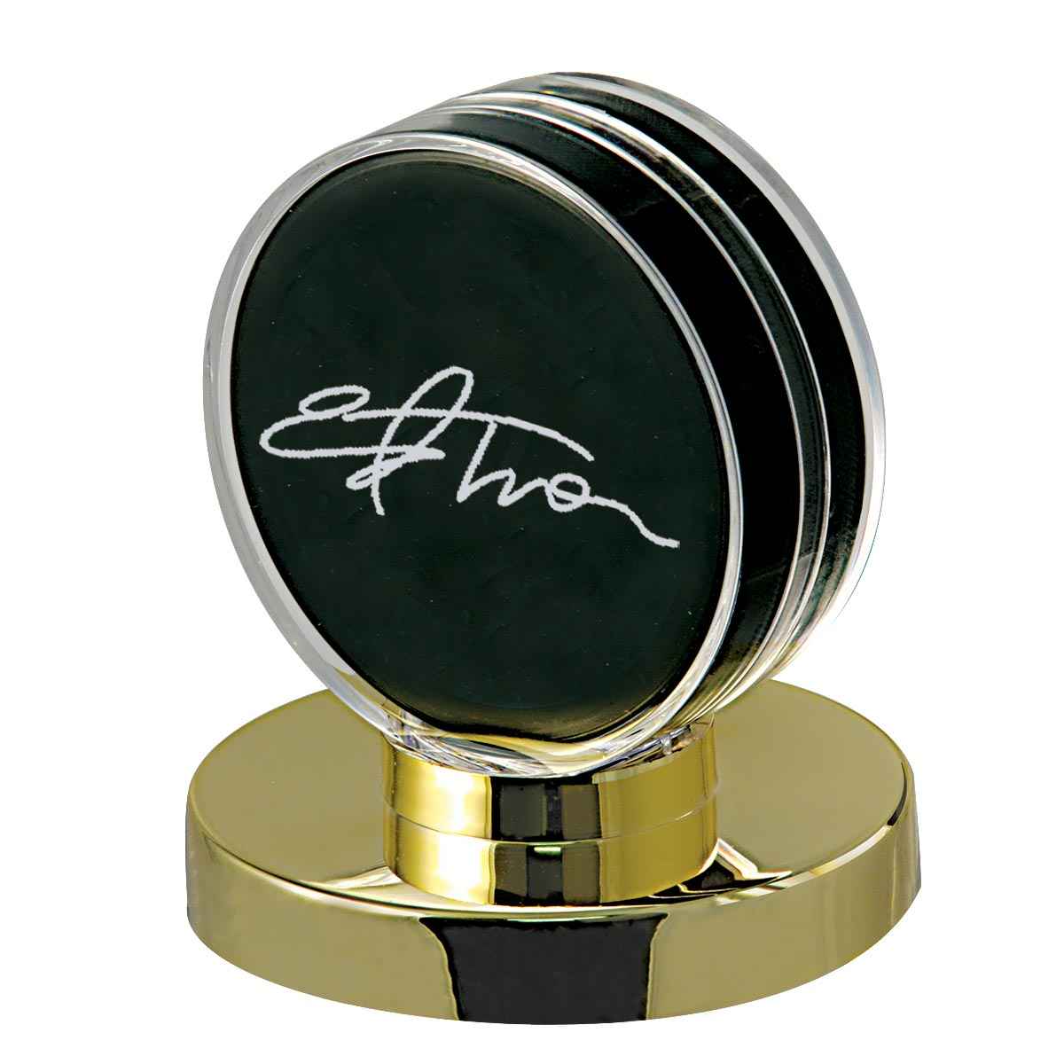 Hockey Puck Gold Base Display Holder