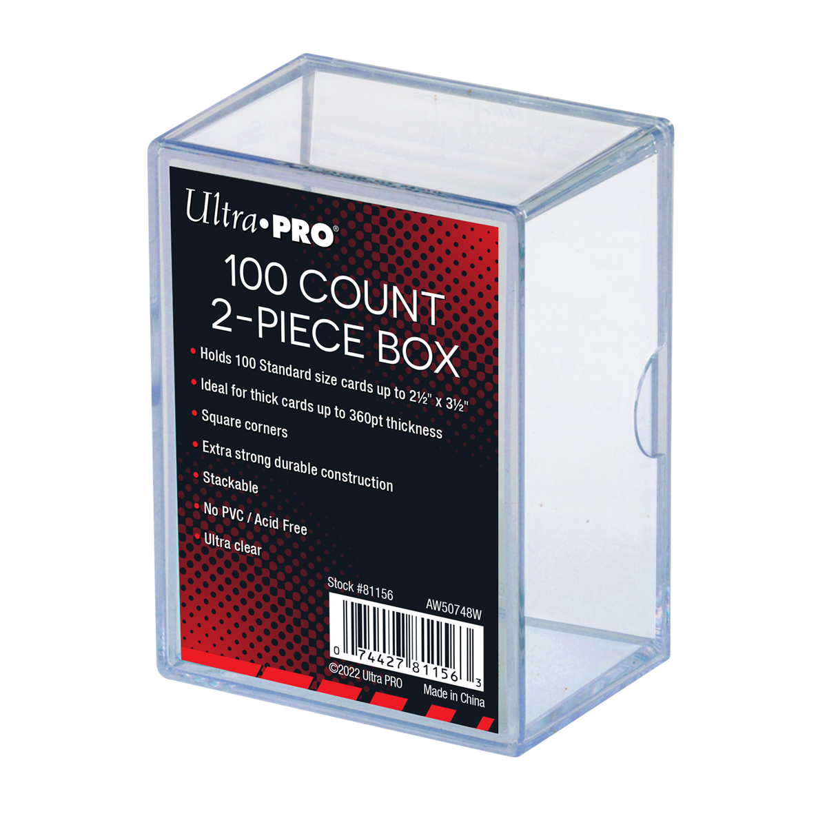 2-Piece 100-Count Clear Card Storage Box | Ultra PRO International