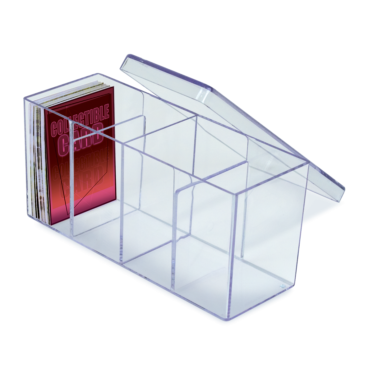4-Compartment Clear Card Box