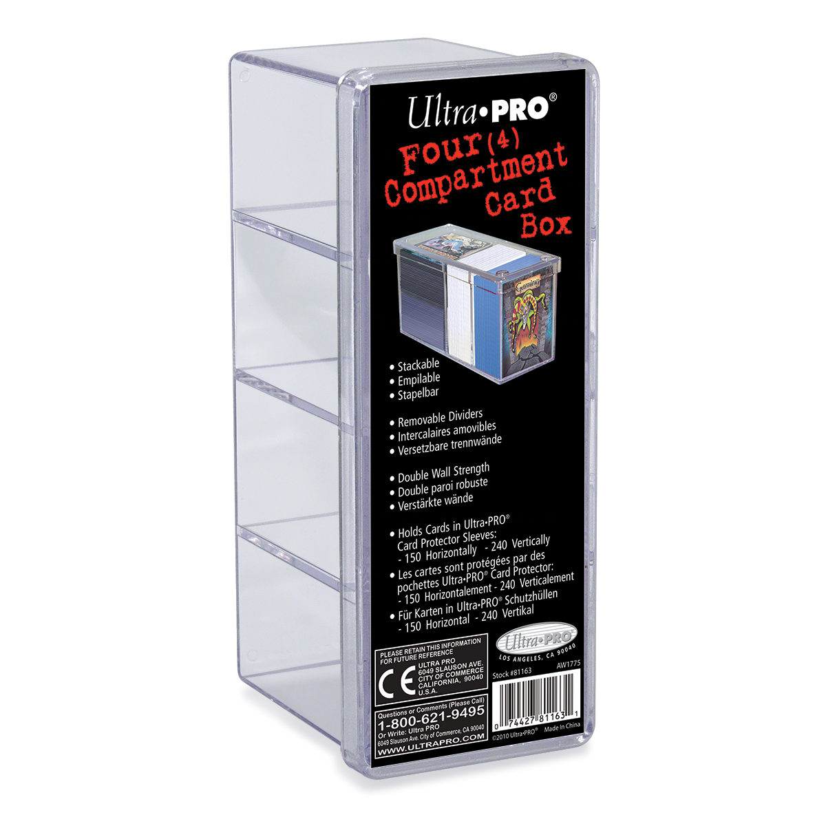 4-Compartment Clear Card Box