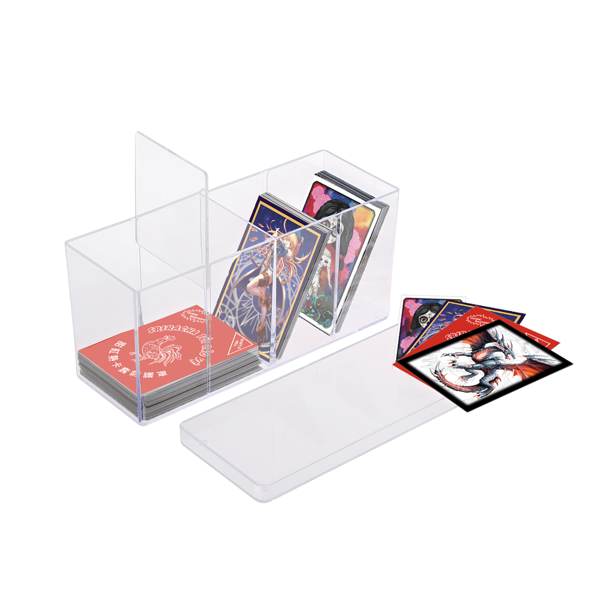 4-Compartment Clear Card Box