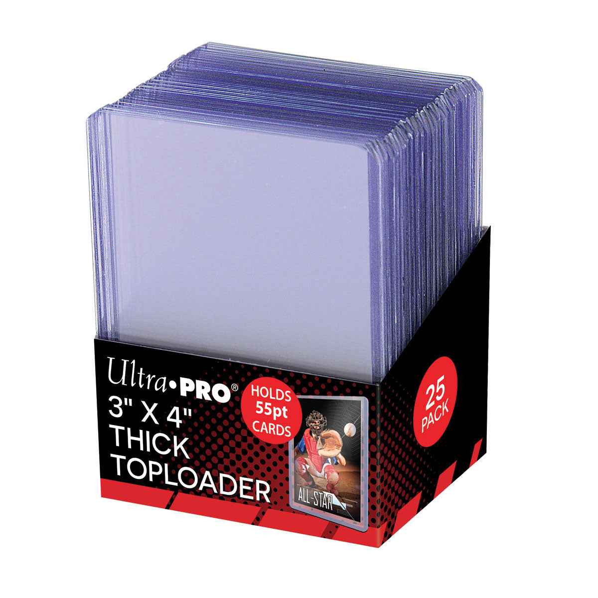 3" x 4" Clear Action Packed 55PT TOPLOADER® Sleeves (25ct)