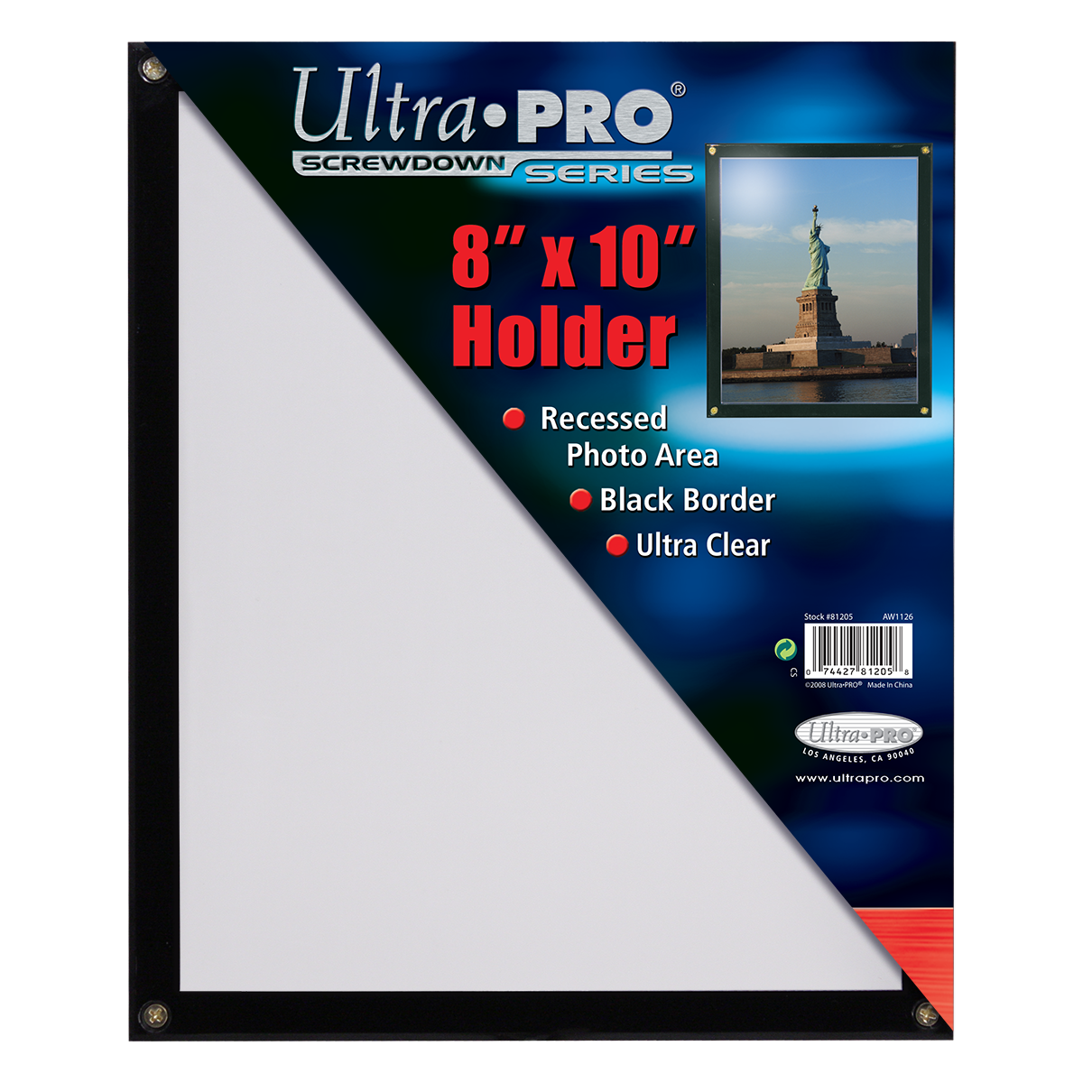 Photo 8" x 10" Black Frame Screwdown Holder