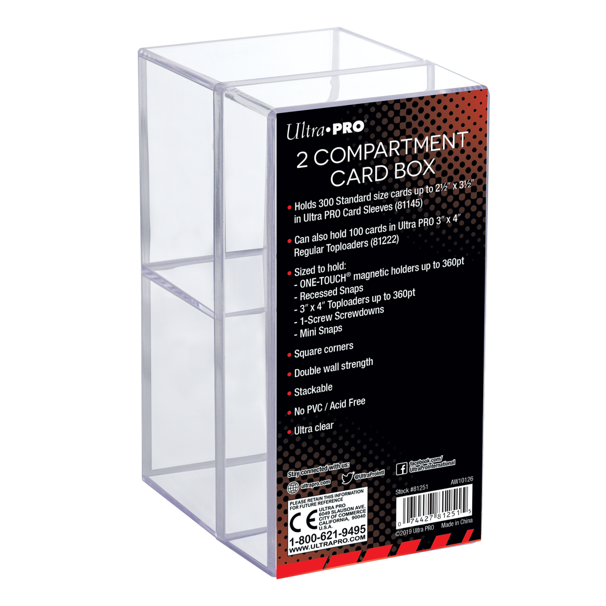2-Piece 2-Compartment Clear Card Box | Ultra PRO International 2-Piece 2-Compartment Clear Card Box | Ultra PRO International