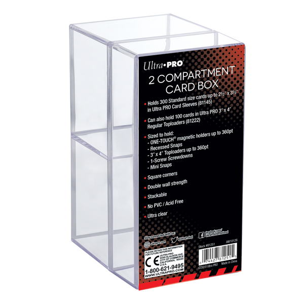 display case for plastic cards 2-Piece 2-Compartment Clear Card Box