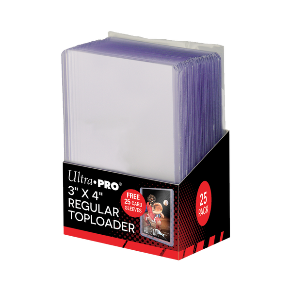 3" x 4" Clear Regular Toploaders and Soft Sleeves Bundle (25ct) for Standard Size Cards | Ultra PRO International 3" x 4" Clear Regular Toploaders and Soft Sleeves Bundle (25ct) for Standard Size Cards | Ultra PRO International