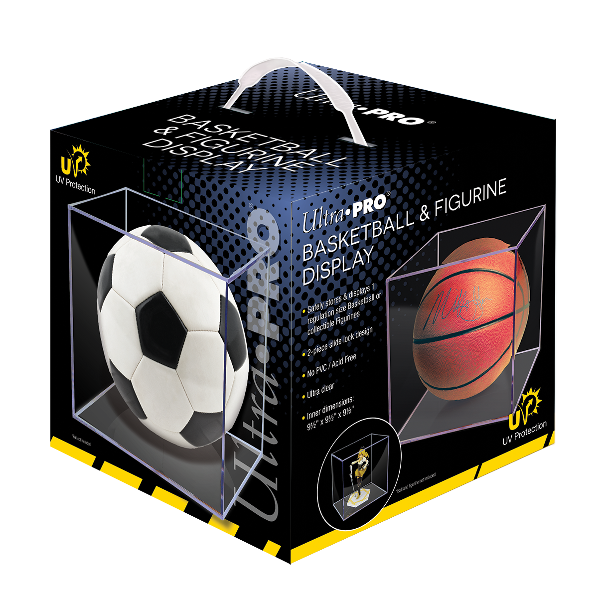 Basketball Clear Square Display Case with UV Block
