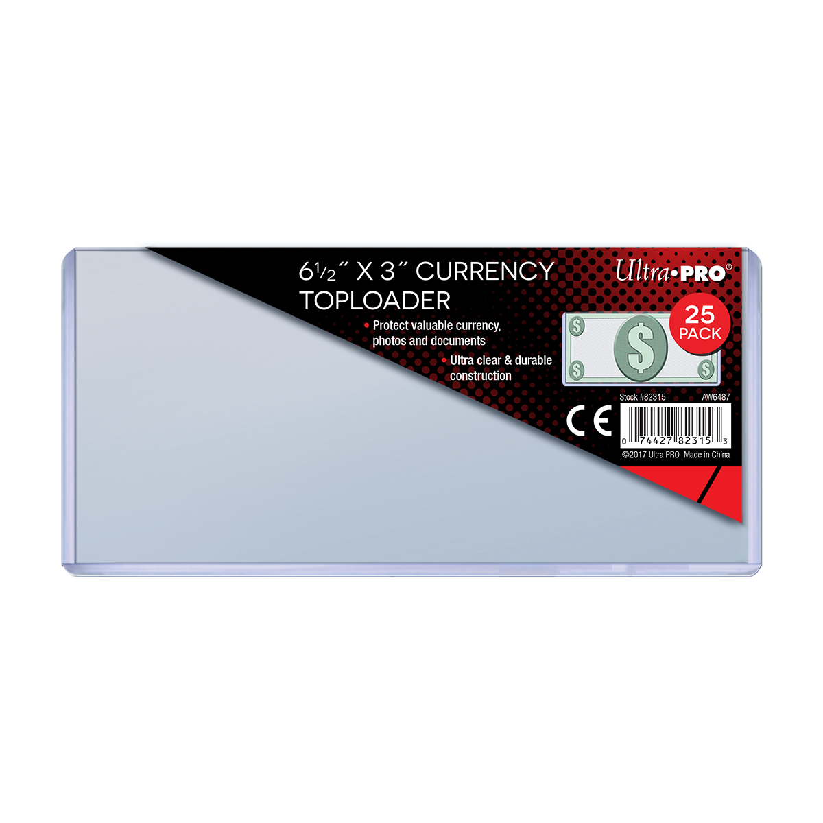 Regular Currency Toploaders (25ct) for 6-1/2" x 3" Bills | Ultra PRO International