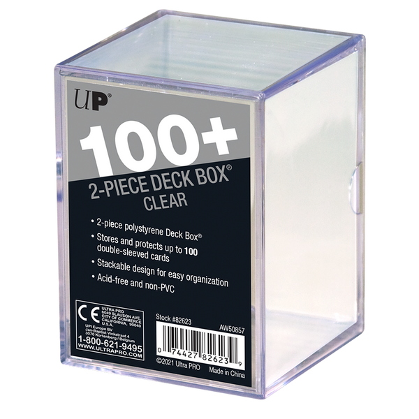 deck box for 100 double sleeved cards 2-Piece Clear 100+ Deck Box