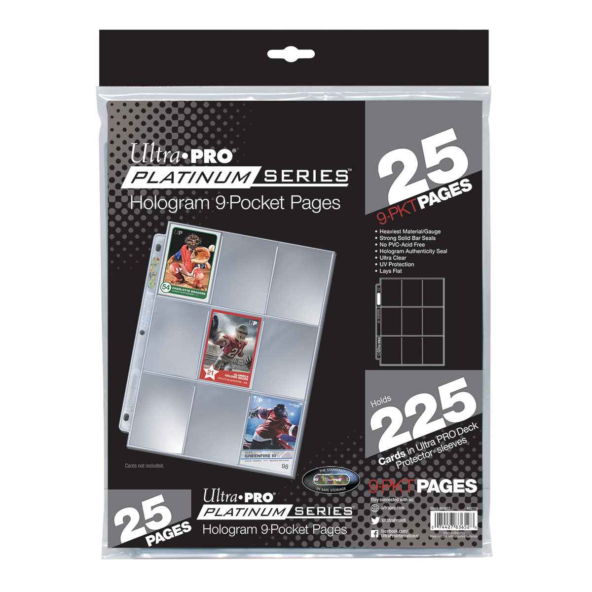 Platinum Series 9-Pocket Pages (25ct) for Standard Size Cards