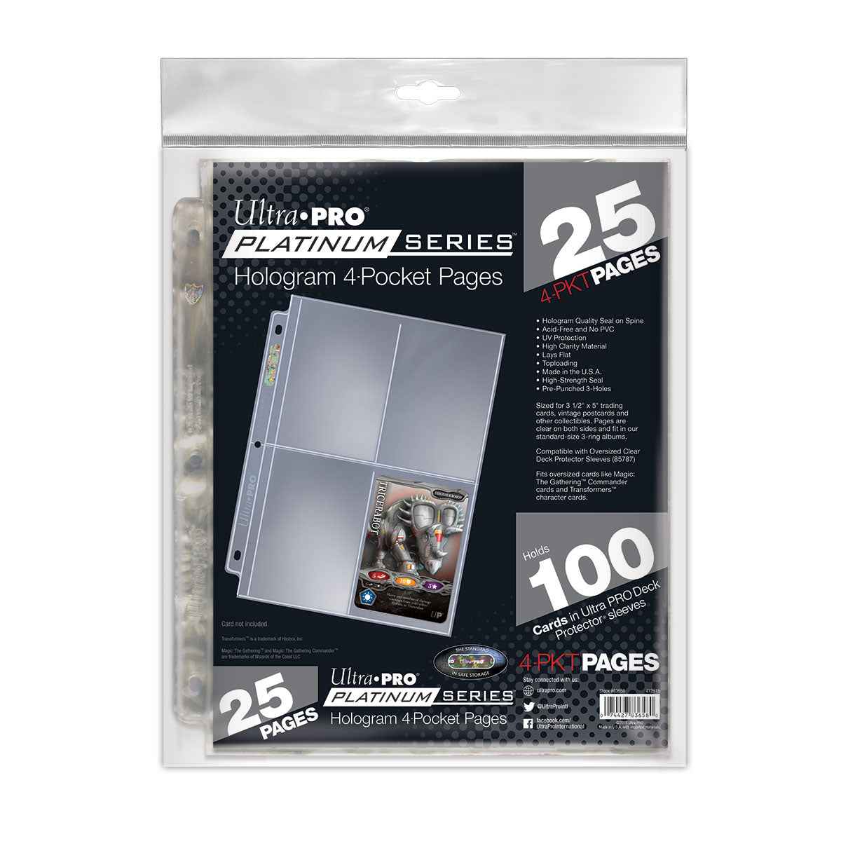 Ultra Pro Pages: 4-Pocket: Platinum Series (25)
