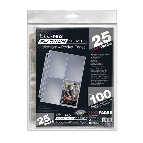 ultra pro platinum card sleeves Platinum Series 4-Pocket Pages (25ct) for 3.5" x 5" Cards