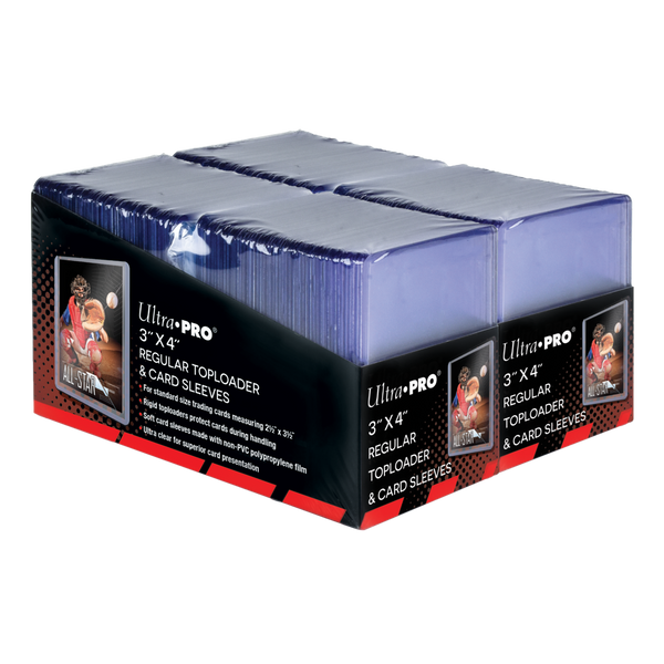 2 1 4 x 3 1 2 card sleeves 3" x 4" Clear Regular Toploaders and Soft Sleeves Bundle (200ct) for Standard Size Cards