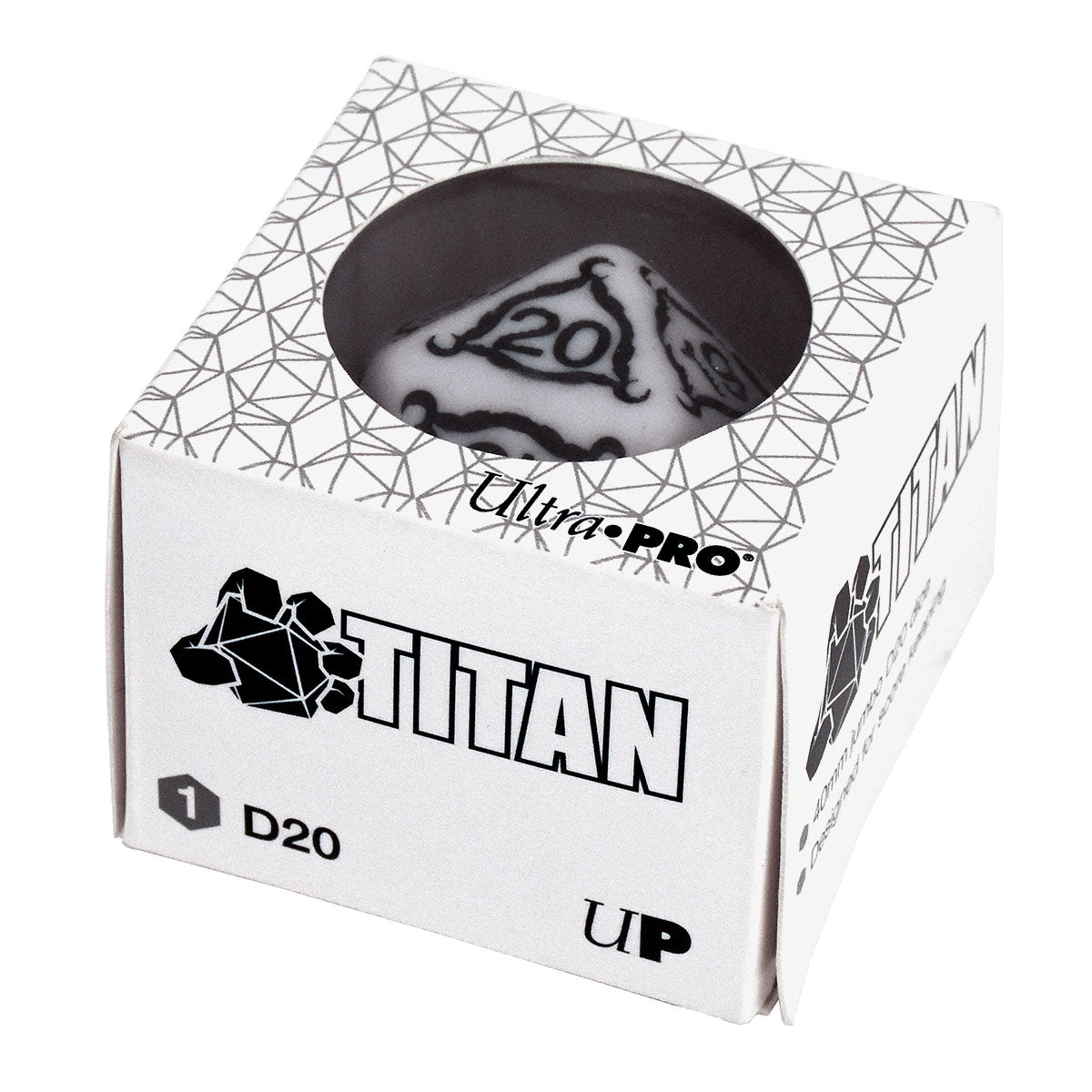 Titan Jumbo Ivory D20 RPG Dice | Ultra PRO International