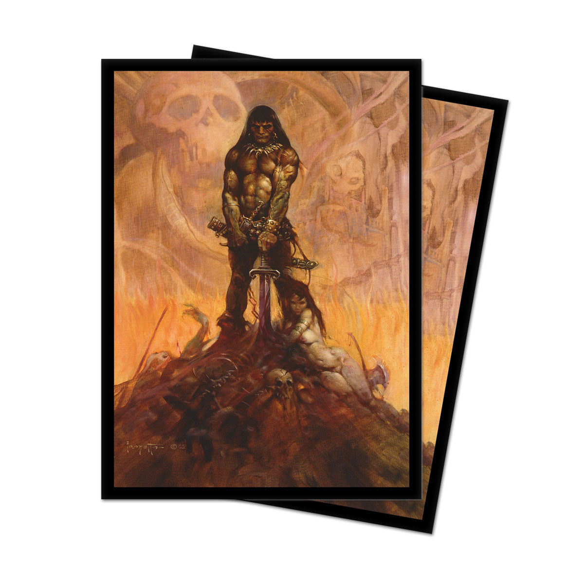 Barbarian Standard Deck Protector Sleeves (100ct) by Frank Frazetta | Ultra PRO International