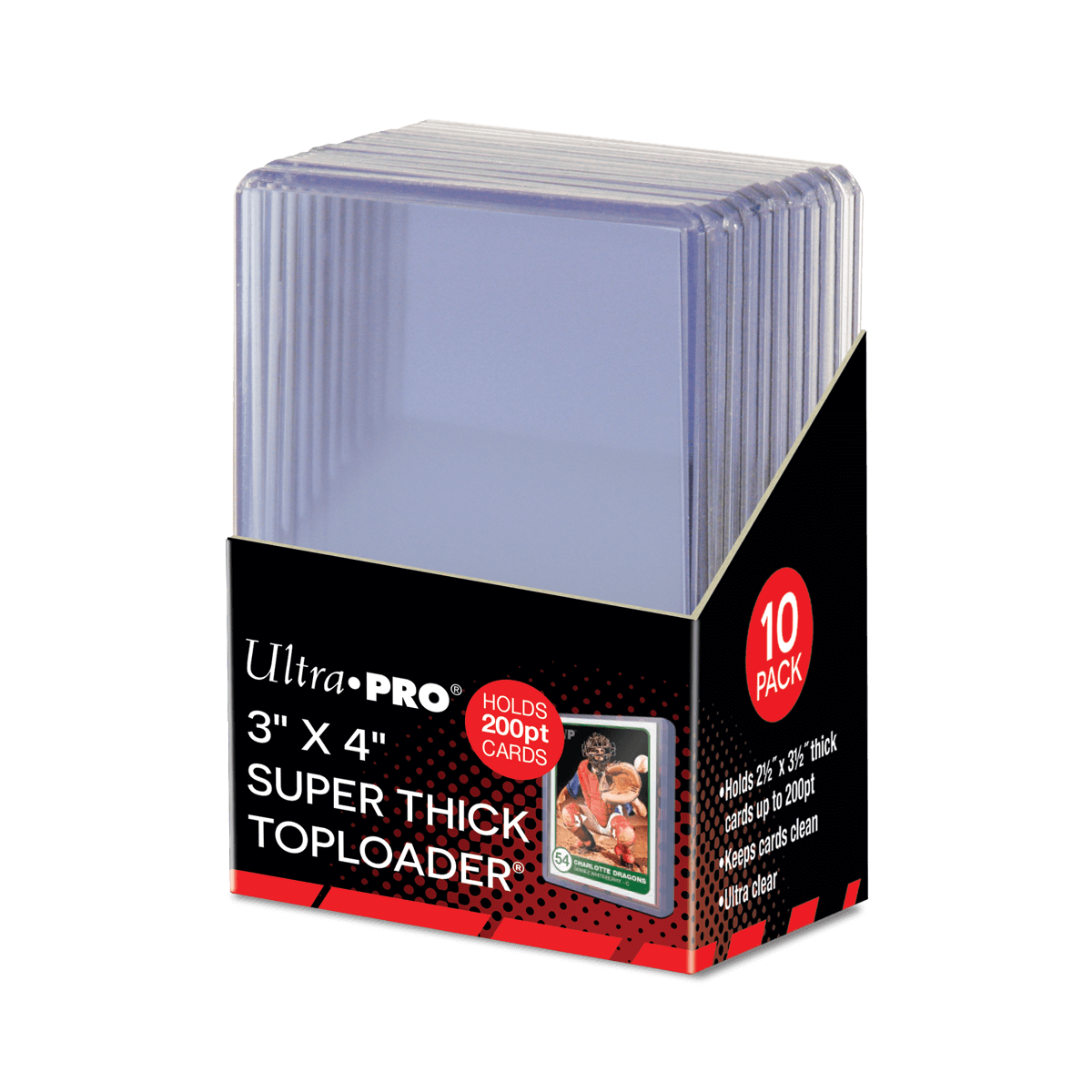 3" x 4" Super Thick 200PT Toploaders (10ct) | Ultra PRO International