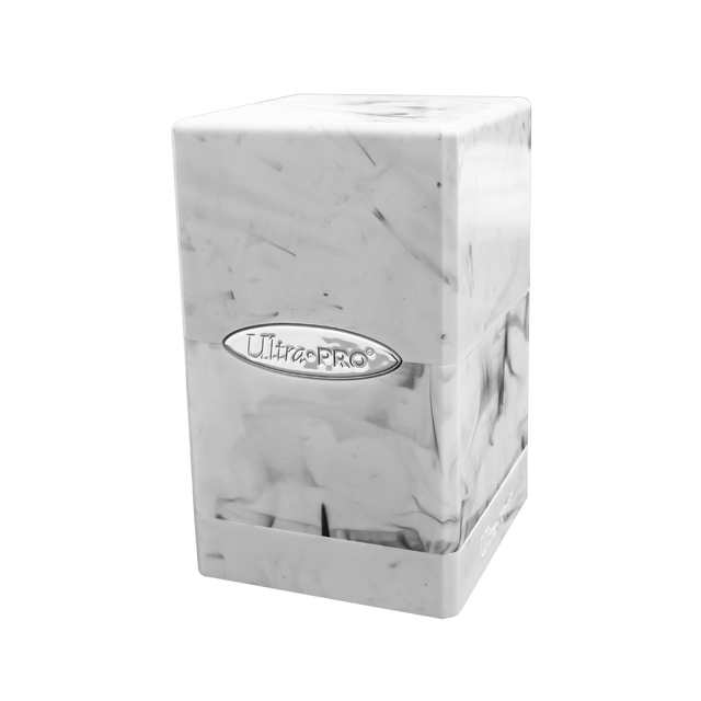 Marble Satin Tower Deck Box - Black / White | Ultra PRO International