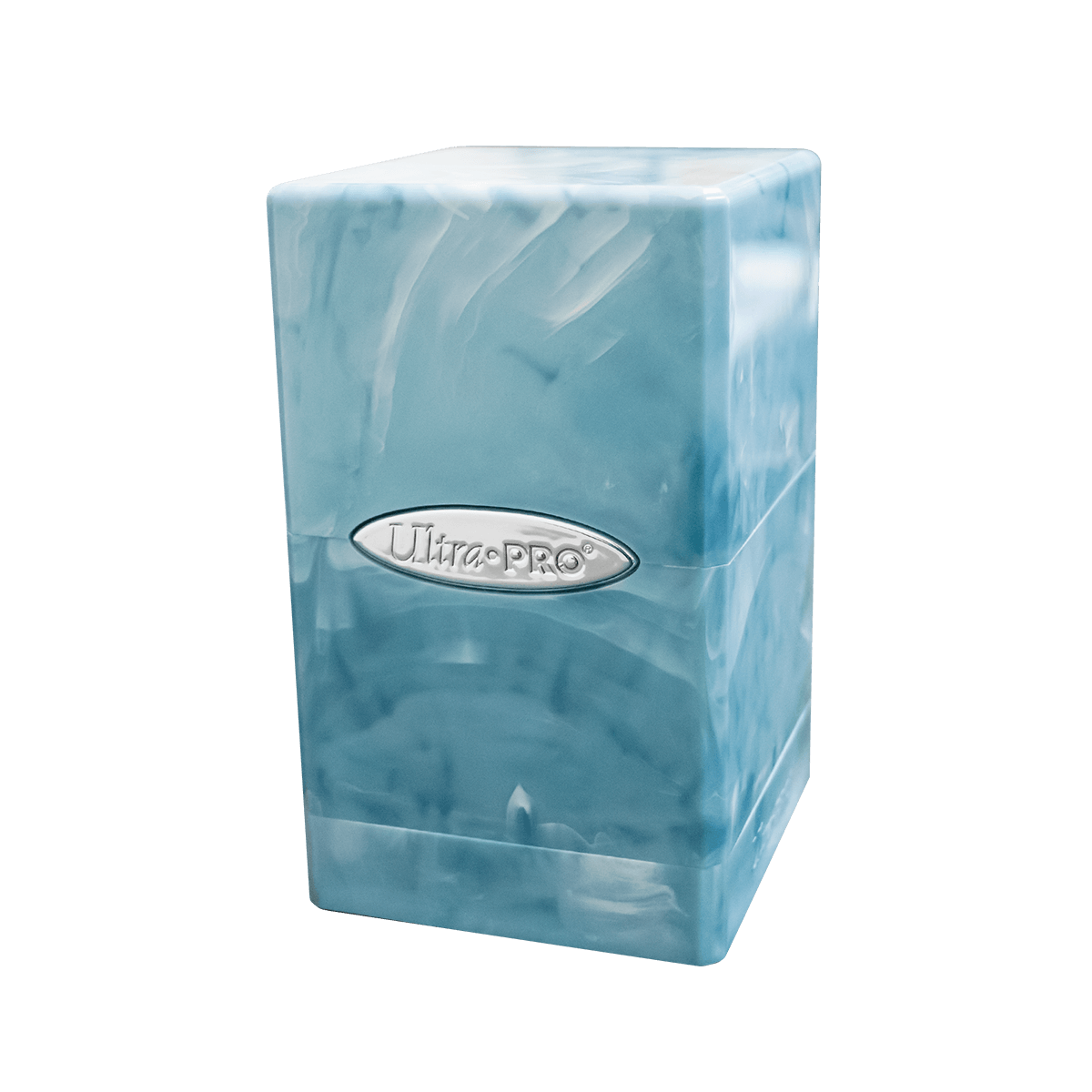 Marble Satin Tower Deck Box - Light Blue / White | Ultra PRO International