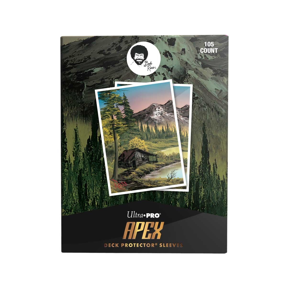 bob ross card sleeves Bob Ross Mountain Retreat 105ct APEX DECK PROTECTOR® Sleeves – Ultra PRO  International