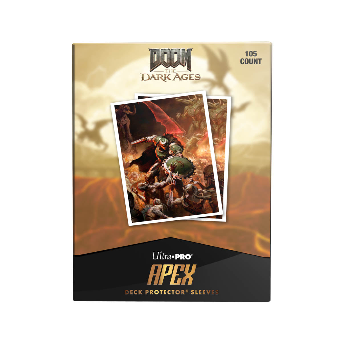 DOOM: THE DARK AGES - ONSLAUGHT - APEX Deck Protector Sleeves Front | Ultra PRO International