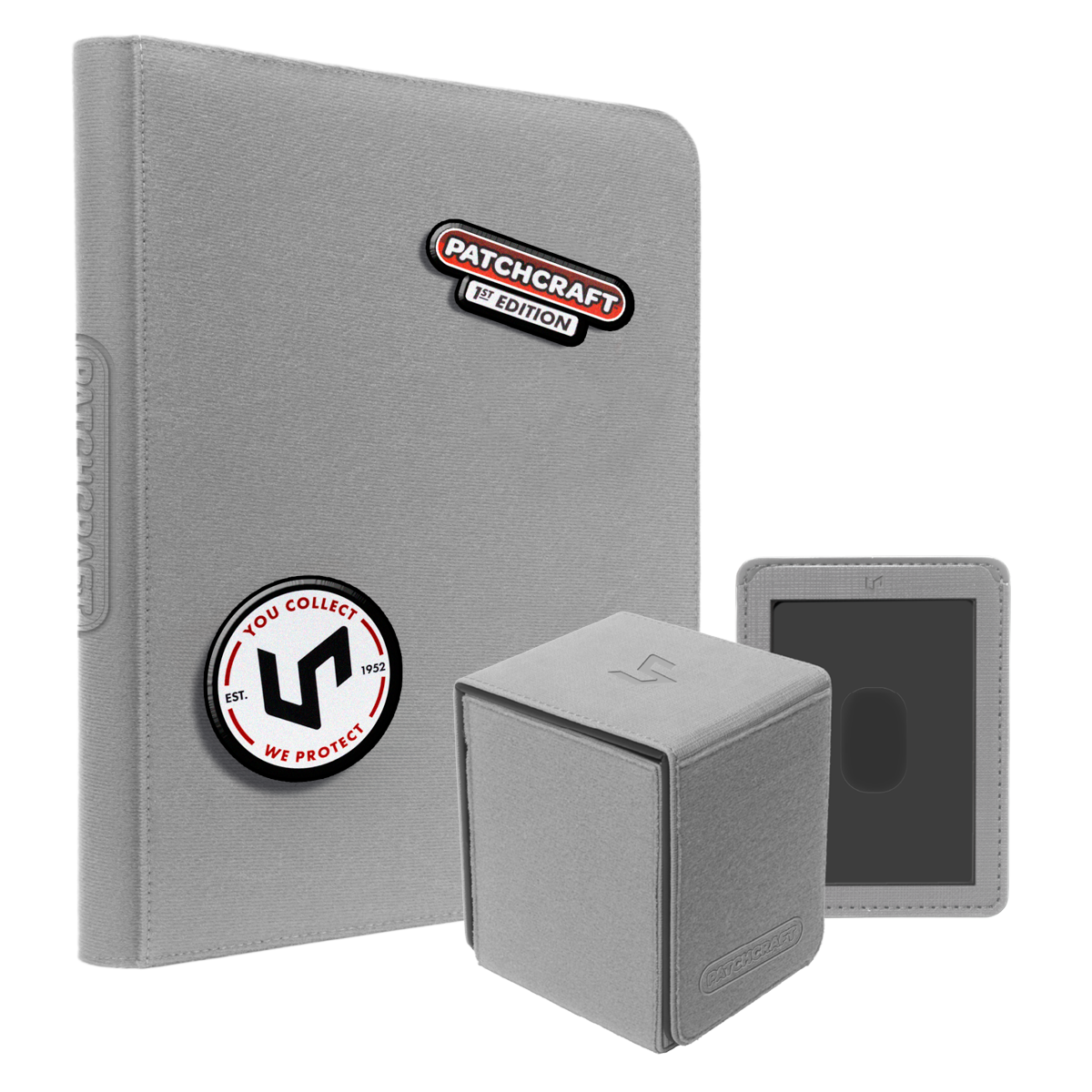 PATCHCRAFT™ Zippered 9-Pocket PRO-BINDER® & ALCOVE® Flip DECK BOX® Gray Bundle