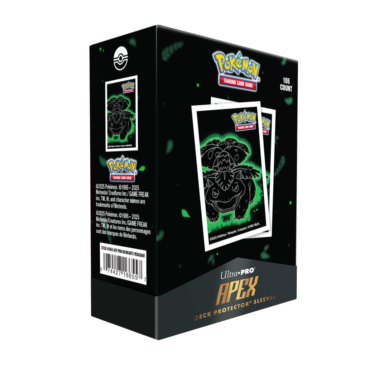Neon Kanto 105ct APEX Deck Protector® Sleeves Venusaur for Pokémon | Ultra PRO International