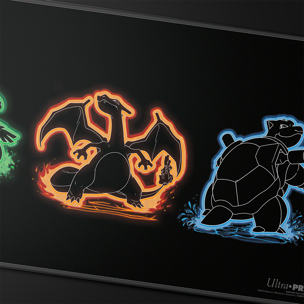 Neon Kanto Foil Playmat for Pokémon Close Up