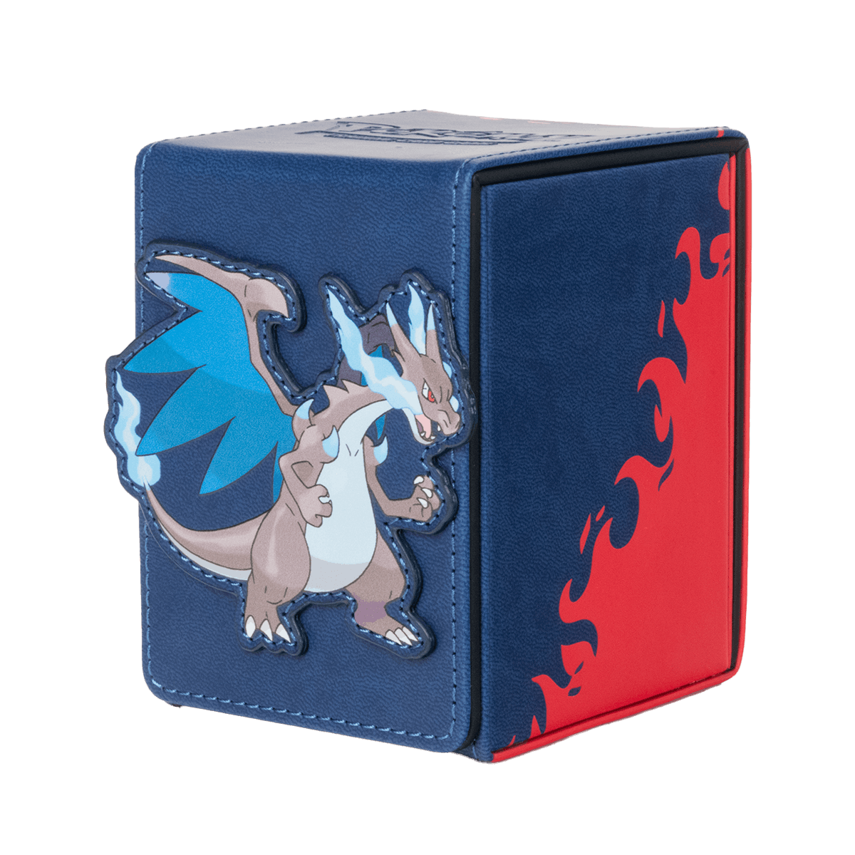 Mega Charizard X ALCOVE® Flip DECK BOX® for the Pokémon Trading Card Game - Angle | Ultra PRO