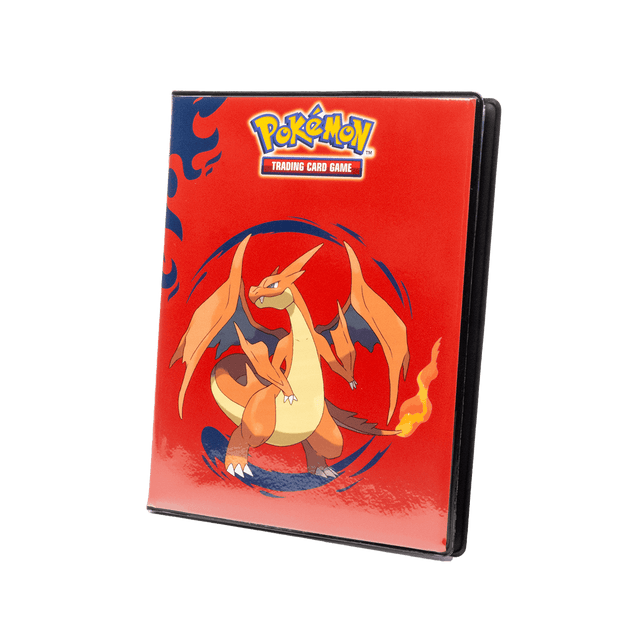Mega Charizard X and Mega Charizard Y 4-Pocket Portfolio for the Pokémon Trading Card Game - Angle | Ultra PRO