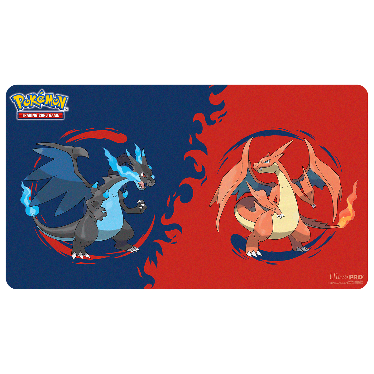 Mega Charizard X and Mega Charizard Y Playmat for the Pokémon Trading Card Game - Front | Ultra PRO