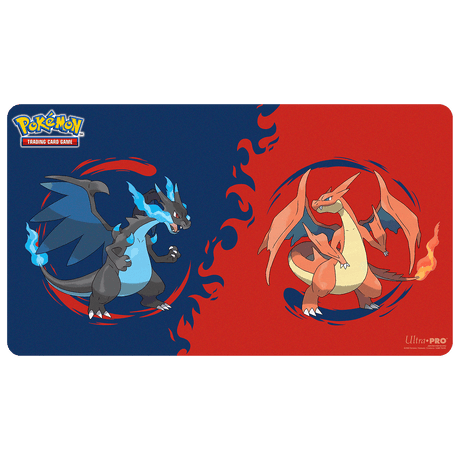 Mega Charizard X and Mega Charizard Y Playmat for the Pokémon Trading Card Game - Front | Ultra PRO