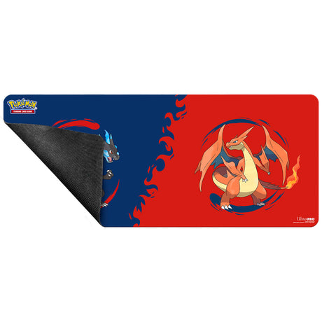 Mega Charizard X and Mega Charizard Y 6ft Table Playmat for the Pokémon Trading Card Game - Rubber | Ultra PRO