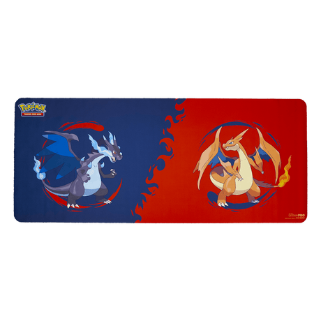 Mega Charizard X and Mega Charizard Y 6ft Table Playmat for the Pokémon Trading Card Game | Ultra PRO