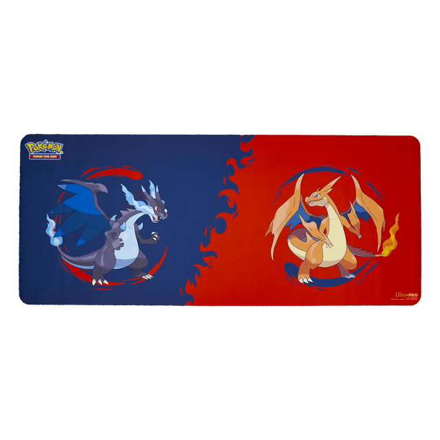 Mega Charizard X and Mega Charizard Y 6ft Table Playmat for the Pokémon Trading Card Game | Ultra PRO