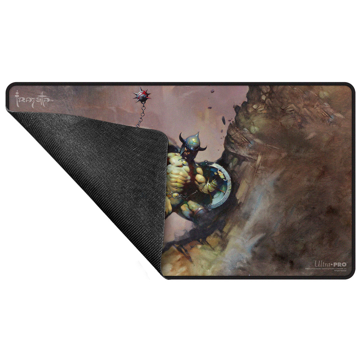 Artist Spotlight: Frank Frazetta - "Warrior with Ball and Chain" Black Stitched Playmat