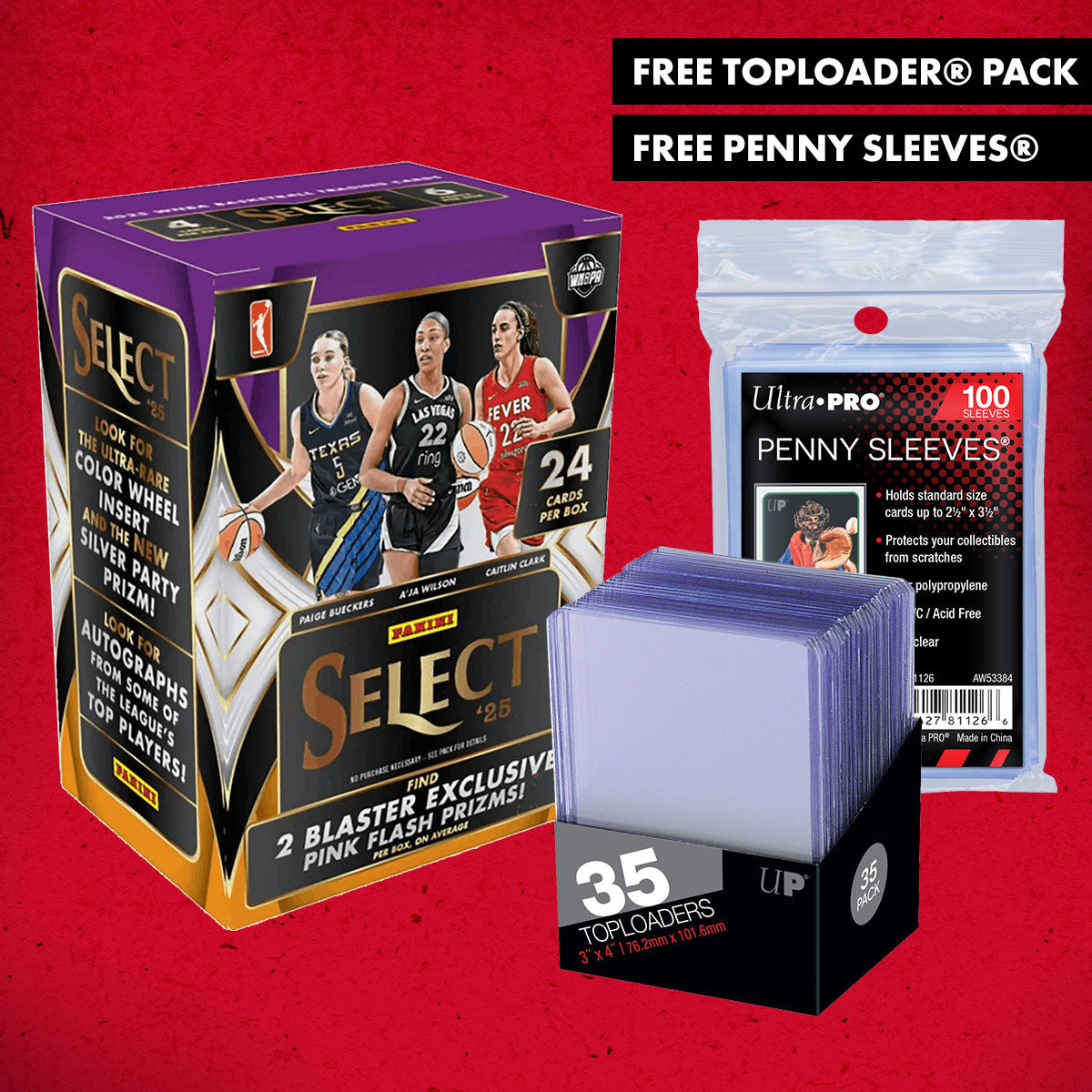 2025 Panini Select WNBA Basketball Blaster Box TOPLOADER® PENNY SLEEVES® Breaker Bundle