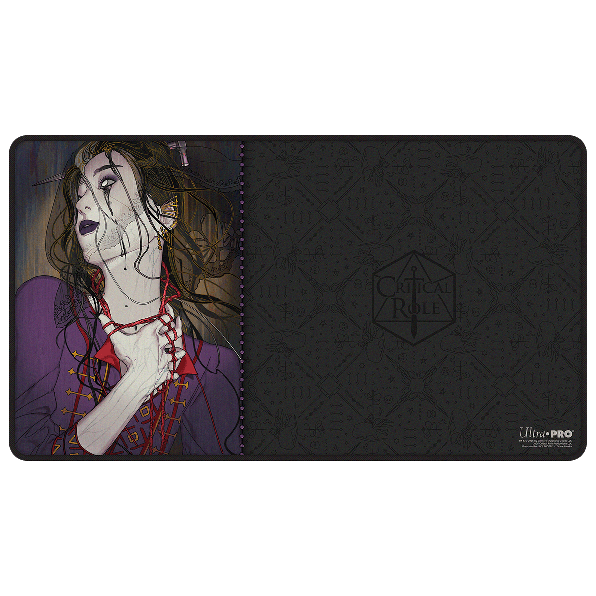 Critical Role: Bells Hells - Portrait Series Laudna Black-Stitched Playmat for Tabletop Gaming - Front | Ultra PRO