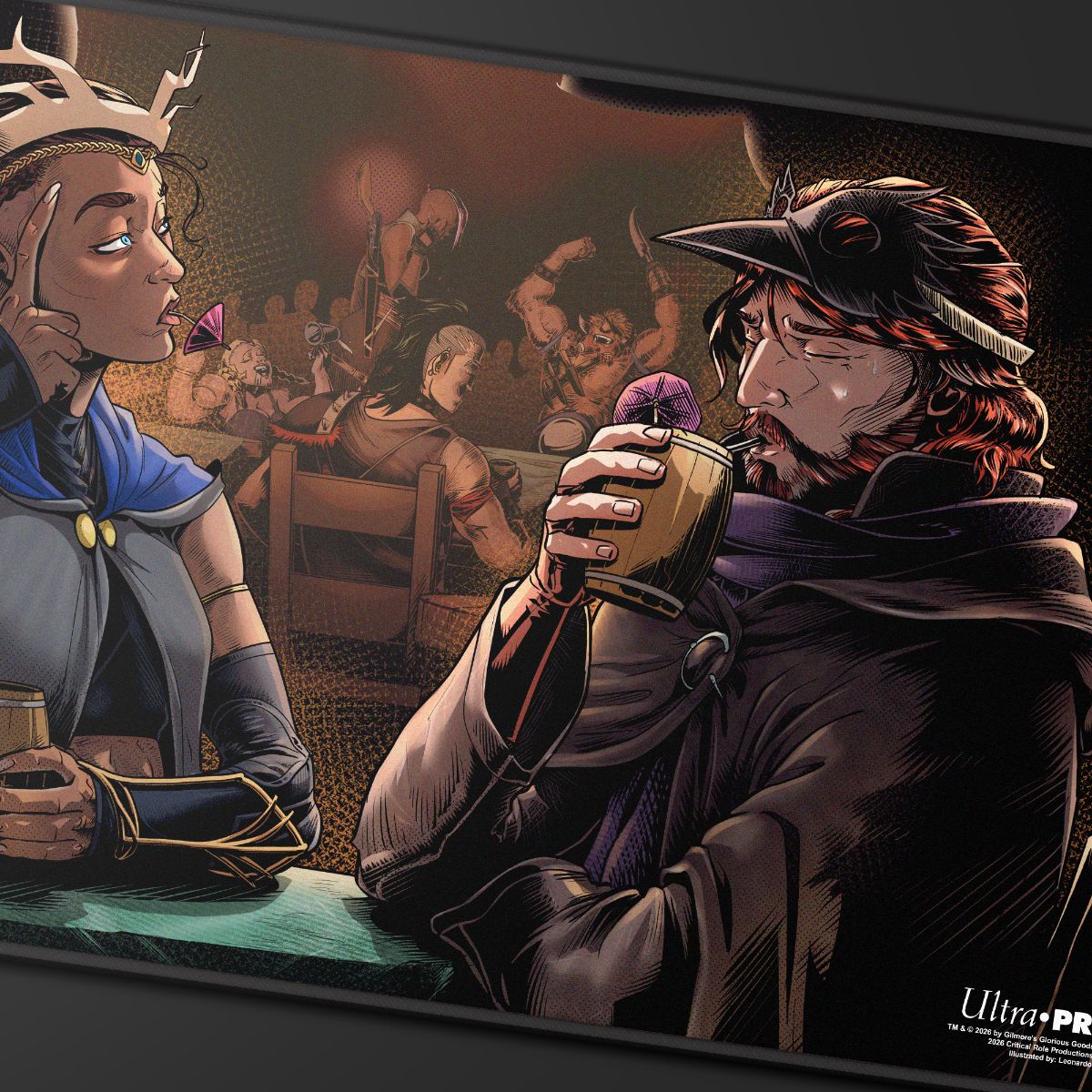 Critical Role: The Mighty Nein - Illustrated: Beauregard Lionett & Caleb Widogast Black-Stitched Playmat for Tabletop Gaming - Image 6 | Ultra PRO